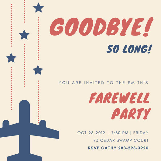 farewell party invitation email